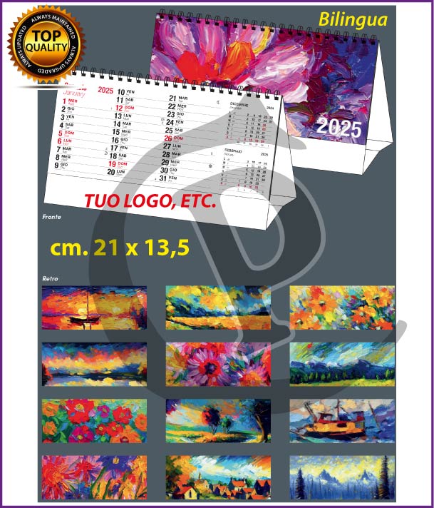 illustrati da Scrivania calendari-da tavolo 2025-personalizzati-Illustrati-da-scrivania-pittura-bilingua-t610